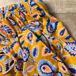 Aerie High Rise Paisley Tassel Lace Shorts Blue Yellow XS Photo 3