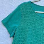 Laura Scott  Teal Lace Short Sleeve Tee Photo 3