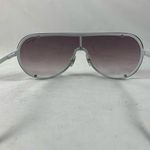 Unisex Black/white Round Shield Aviator Sunglasses Photo 4