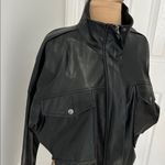 Industry Republic Clothing Black Faux Leather Crop Jacket Size L Photo 4