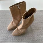 Vince Camuto  Allost Tan Taupe Genuine Suede Leather Heeled Boots Size 8.5 Photo 4