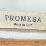 Prómesa PROMESA Striped Bow Tie Bell Sleeve Top Gray White Size Medium Photo 5