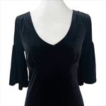 Old Navy  Black Velvet Bell Sleeve V-Neck Dress Size Small Photo 2