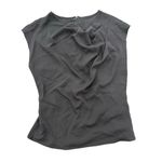 Halara  Boat Neck Ruched Cap Sleeve Back Work Top Black Elegant XS Photo 1