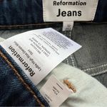 Reformation  Lydia High Rise Denim Mini Skirt dark wash blue 32 Photo 3