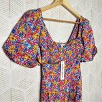 For Love & Lemons 🔆  Sasha Mini Dress Blue Dizzy Floral - XS NWT Photo 6