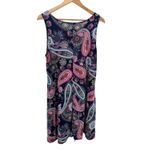 Hemish USA Paisley Print Sleeveless Knit Dress XL Boho Travel‎ Stretch Soft Navy Blue Size 1X Photo 4