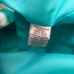 JM Collection  Womens Jacket Linen Floral 3/4 Sleeve Beaded Aqua Green Beige 10 Photo 3