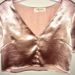 Molly green Metallic Pink Crop Top Photo 0