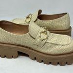 Urban Outfitters Boca Croc embossed lug loafers cream Patent Platform Y2K US 9M Photo 4