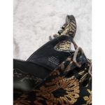 Free People Huffman Buckle Black & Gold Leather Wedges Size 7 Photo 7