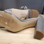 Sam Edelman Yaro Pump Evening Heels Women's 8 Silver Buckle Ankle Strap Cocktail Photo 4