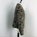 Ecru by Florence Korn Multicolored Yarn Scribbles Fitted Pea Coat Jacket Sz 6 Photo 1