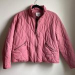 Lucky Brand  Cotton Quilted Zip Front Jacket (Sz L) Pink Photo 1