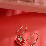 Macy's BUNDLE Red Gold Dangle Studs Asian Oriental Chinese Japanese Lantern Earrings Photo 2