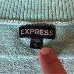 EXPRESS Mint Green Sparkle Glitter Striped V-Neck Sweater Photo 1