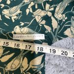 LuLaRoe Linnae Bird Print Long Sleeve Tunic Top - Green and Cream Photo 3