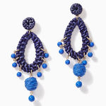 Lilly Pulitzer NWT  Blue Raffia Earrings Photo 0