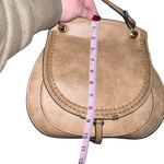 Womens Tan Faux Leather Satchel Handbag Shoulder Bag Crossbody Strap Top Handle Photo 8