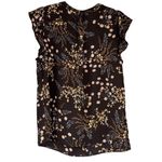 T7 Y2K VTG Philosophy Republic Clothing Black Floral Flutter Sleeve V Neck Top Size M Photo 4