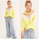 Free People Isla Crochet Quarter Zip Pullover Sweatshirt Photo 1