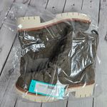 MIA Womens Olive Green Perforated Lace Up Ankle Boots Lug Heel Side Zip 6.5 NEW Photo 11