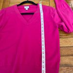 J.Crew  | Cotton / Cashmere relaxed V-neck sweater - Pink, Size M  Photo 2