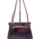 Vintage Tooled Leather Purse Made in Syria Brown Shoulder Bag Western Boho Photo 4