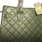 Badgley Mischka  Green Quilted Satchel Photo 4