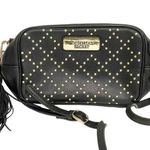 Victoria's Secret  Black Faux Leather Mini Gold Studded Crossbody Bag Tassel Photo 0