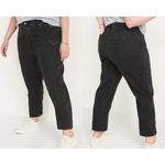 Old Navy Women's High Rise Slouchy Straight Cropped Jeans 30 Black Distressed Photo 1