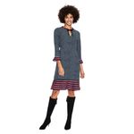 Boden Lara Pleat Chalky Navy Cluster Spot‎ Dress US Size 6 Print Dress Pleated Blue Photo 1