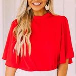 These Three Boutique Red Flowy Top Photo 0