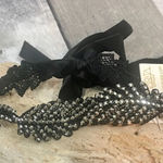 Amrita Singh  Black Gunmetal Leaf Beaded Lace Choker Photo 0