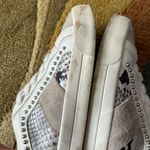 ZARA White Cream Snakeskin Faux Suede Studded Sneakers Women’s Size US 5 1/2 Photo 5