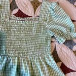 Cider  green gingham cottagecore country milkmaid dress Photo 1