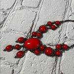 Elegant Red Statement Necklace Teardrop 19” Photo 11