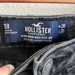 Hollister Ultra High Rise Dad Jeans Black Gray Patch Denim Jeans W26 L31 3R Photo 2