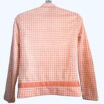 Vintage 1960s Plaid Nehru Jacket Small Peach White Retro Orange Photo 7