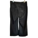 Paige  Anessa Black Coated Wide Leg Jeans High Rise Cropped Women’s Size 32 Photo 5