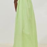 H&M voluminous lime green linen blend maxi dress Photo 1