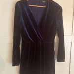 Lulus Lulu’s Romantic Moves Navy Blue Velvet Long Sleeve Romper Size Large Photo 3
