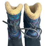 Acorn Women's Fair Isle Knit Booties Multicolor Size 9 Winter Warm Blue Photo 7