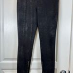 Free People  Faux Leather Ankle Zip Leggings Pull On Black Pants Size Small EUC Photo 0