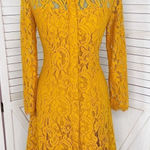 Nanette Lepore  Lace Fit Flare Shirt Dress Dark Yellow 6 Photo 0