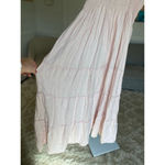 Quince  Linen Smocked Maxi Dress Pink Ruffle Strap XL Cottagecore Parisian Garden Photo 9