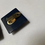 Les Bernard Vintage Blue Statement Square Clip On Earrings Signed Photo 7