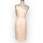 Vince Camuto  Ruffle Knee Length Sheath Dress Women's 2 Pink Blush One Shoulder Photo 4