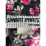 Black Dark Floral High Rise Shorts Elastic Waist Pockets Romantic Cottagecore Photo 5