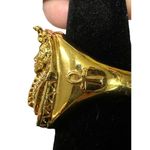 Huge Vintage King Ice Pharaoh Egyptian King Tut Gold Ring Mens 9 Crystal Studded Photo 4